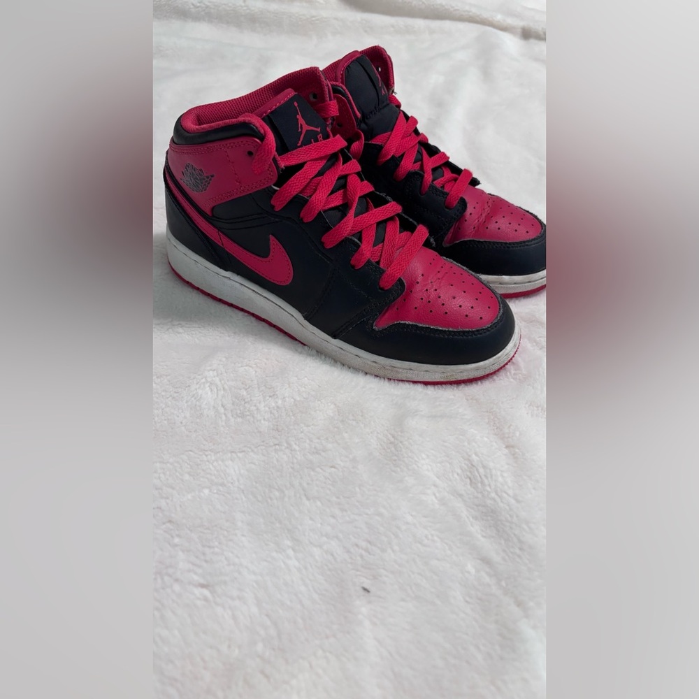 Nike Black and Red Jordan Mid-Top Sneakers - gently used.